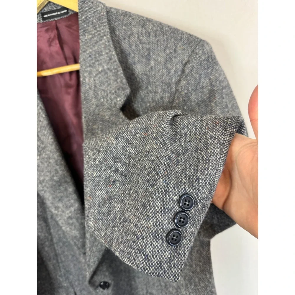Magee Donegal Tweed Mens Grey‎ Wool Blazer Sport Coat 42 Reg Woven in Ireland
